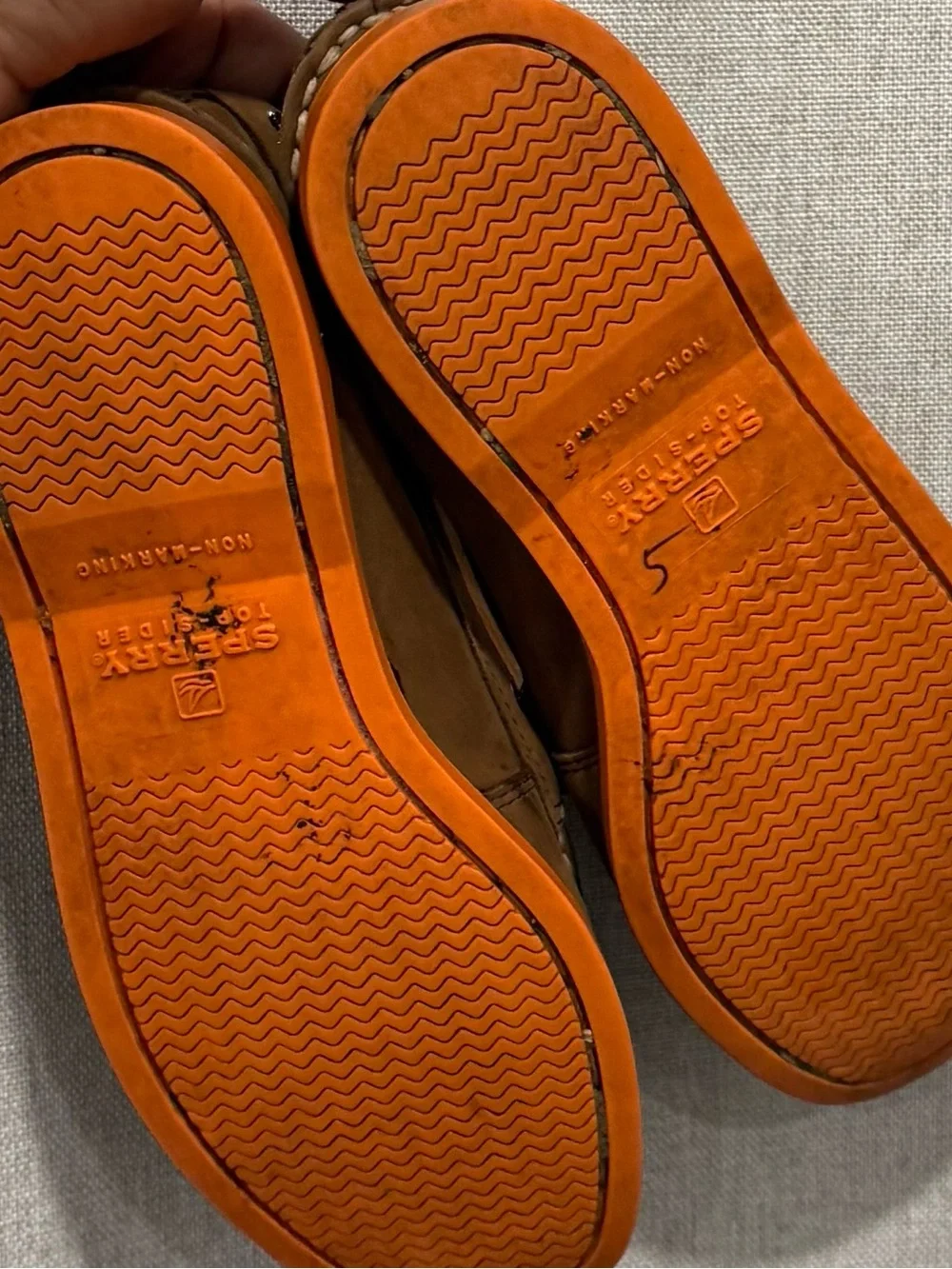 Brown and Orange boys Sperry Boat Shoes